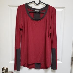 Horny Toad Red Gray Modal Blend Daydream Long Sleeve Dolman Tunic Tee